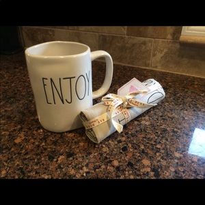 Rae Dunn Tea Towel and Mug Set